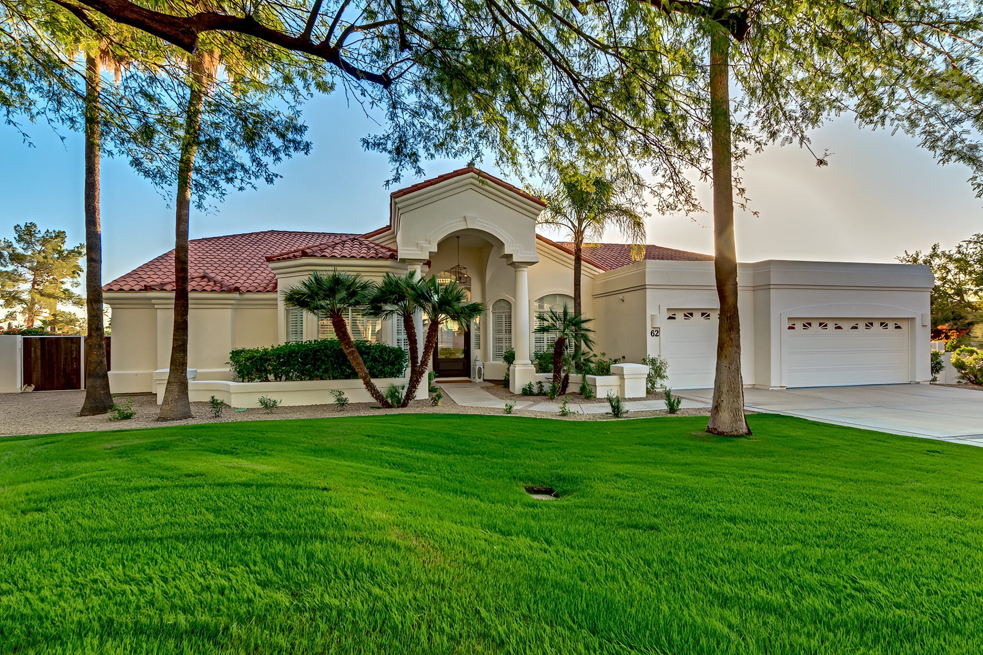 Manicured lawn and trees at an Arizona property